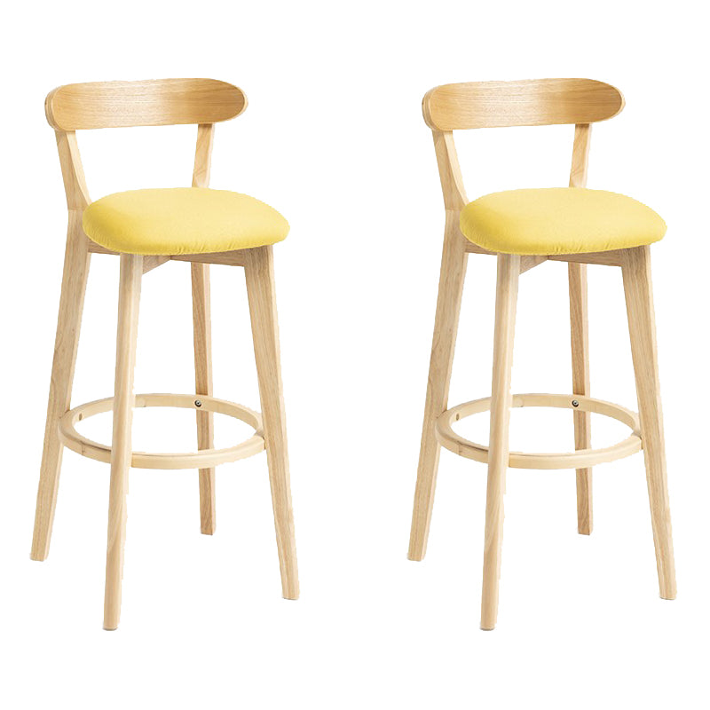 Industrial Armless Backrest Counter Stool Wood Bar Stool with Pedal for Cafe