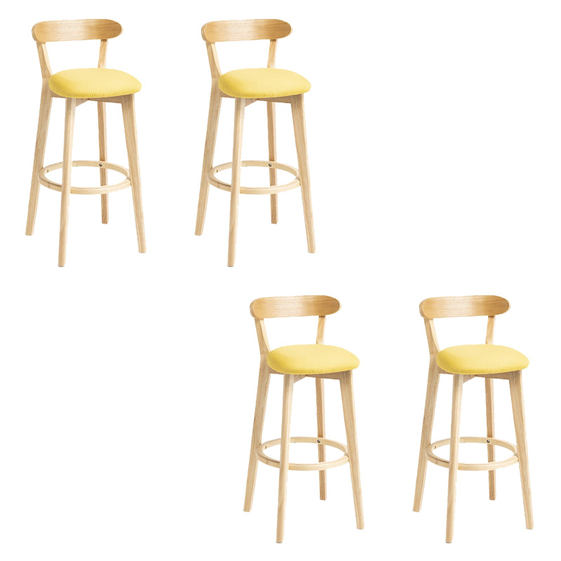 Industrial Armless Backrest Counter Stool Wood Bar Stool with Pedal for Cafe