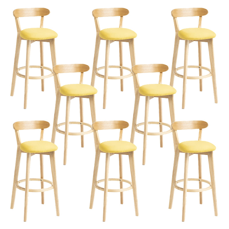 Industrial Armless Backrest Counter Stool Wood Bar Stool with Pedal for Cafe