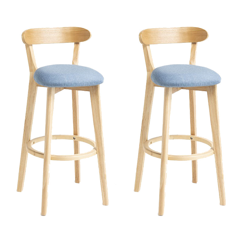 Industrial Armless Backrest Counter Stool Wood Bar Stool with Pedal for Cafe