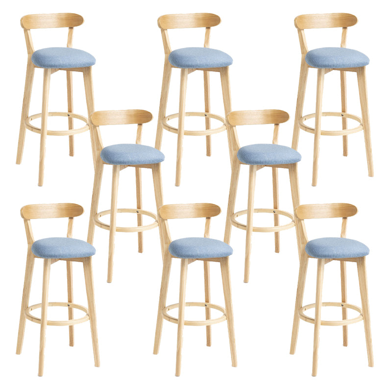 Industrial Armless Backrest Counter Stool Wood Bar Stool with Pedal for Cafe