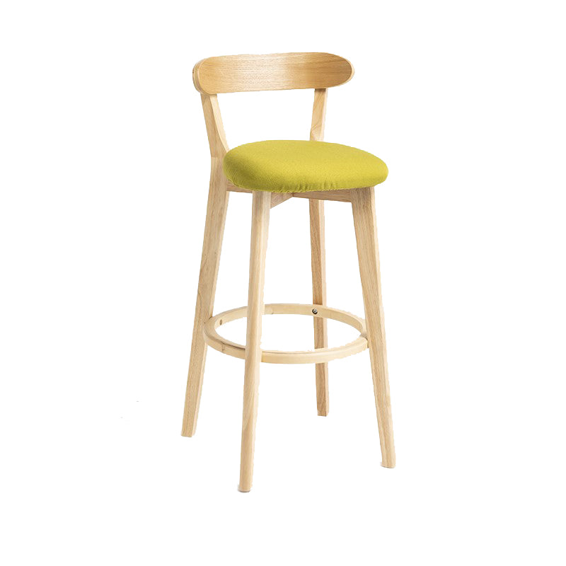 Industrial Armless Backrest Counter Stool Wood Bar Stool with Pedal for Cafe