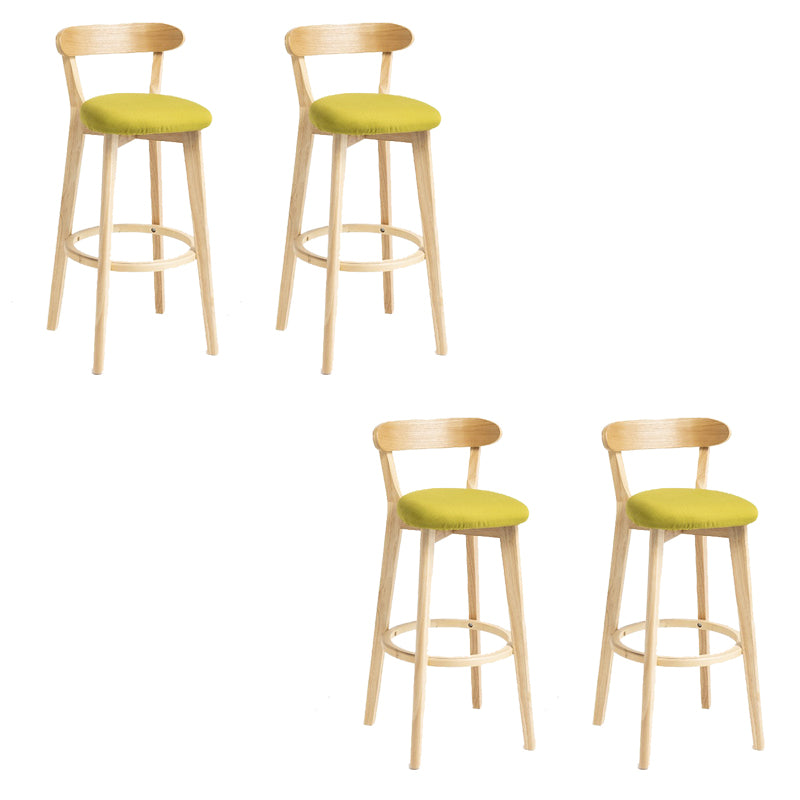 Industrial Armless Backrest Counter Stool Wood Bar Stool with Pedal for Cafe