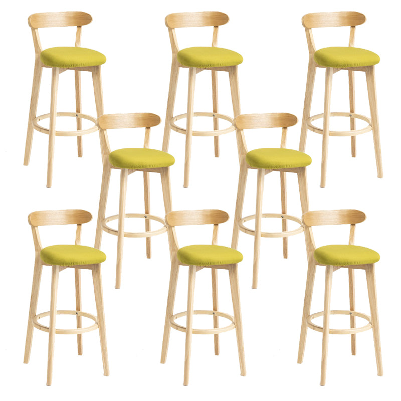 Industrial Armless Backrest Counter Stool Wood Bar Stool with Pedal for Cafe