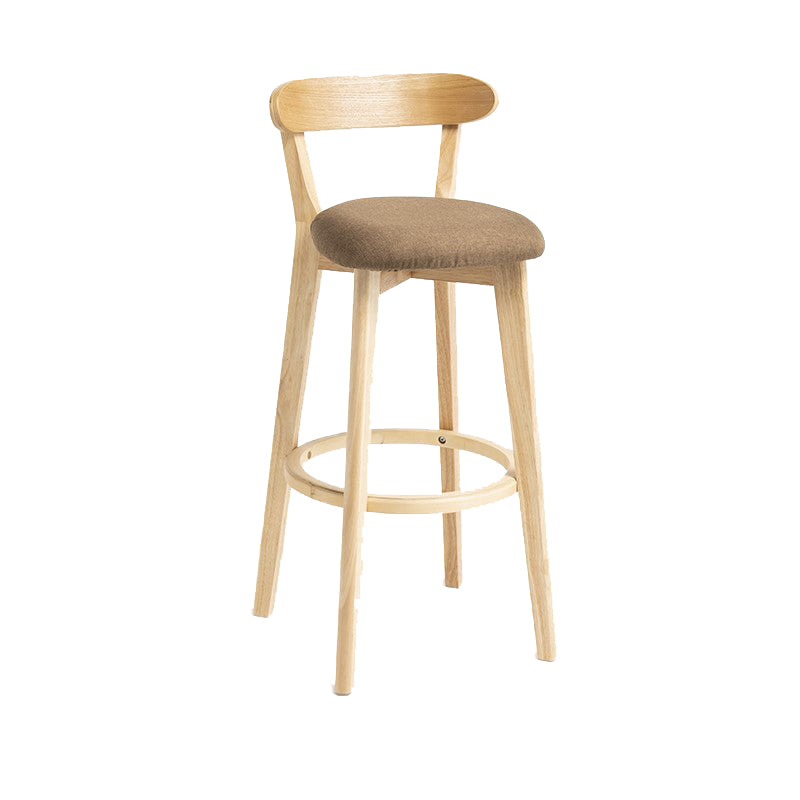 Industrial Armless Backrest Counter Stool Wood Bar Stool with Pedal for Cafe