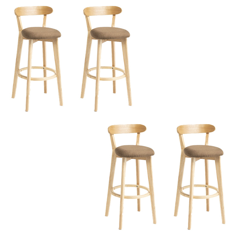 Industrial Armless Backrest Counter Stool Wood Bar Stool with Pedal for Cafe