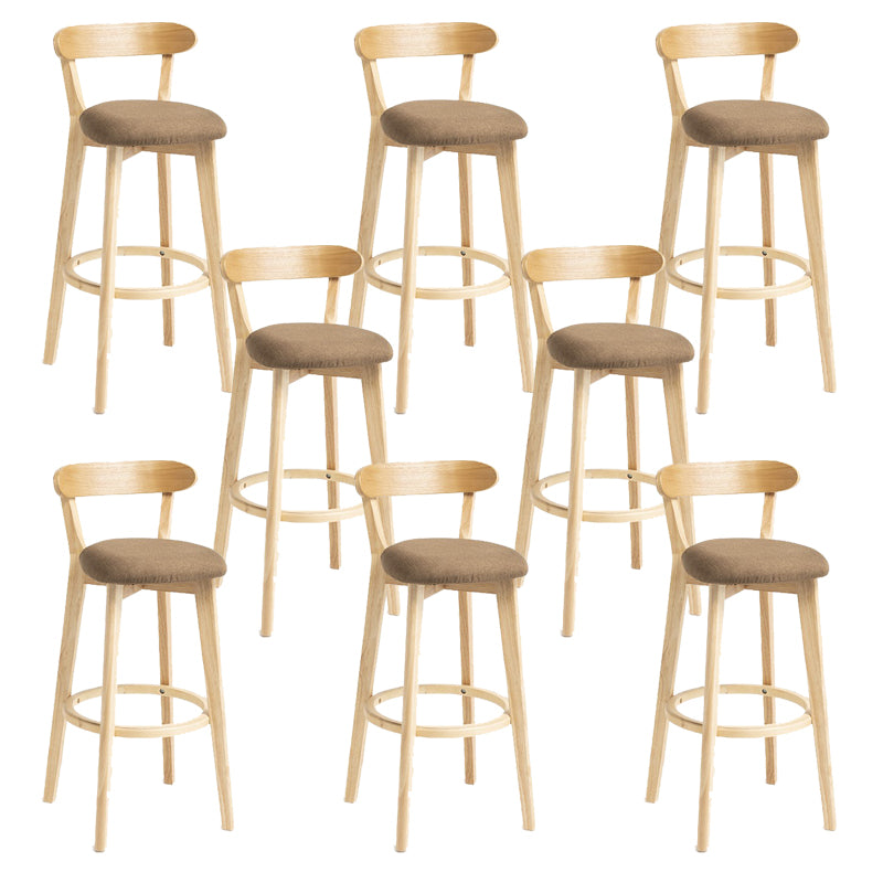 Industrial Armless Backrest Counter Stool Wood Bar Stool with Pedal for Cafe