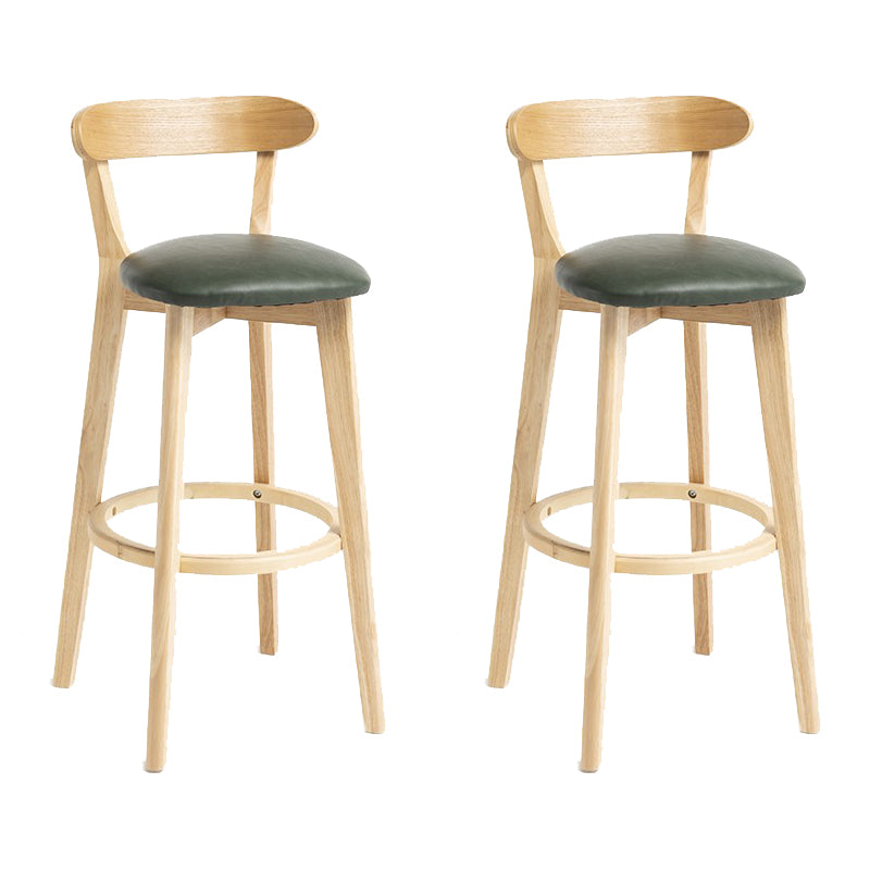 Industrial Armless Backrest Counter Stool Wood Bar Stool with Pedal for Cafe