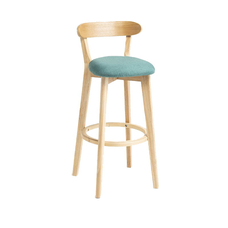 Industrial Armless Backrest Counter Stool Wood Bar Stool with Pedal for Cafe