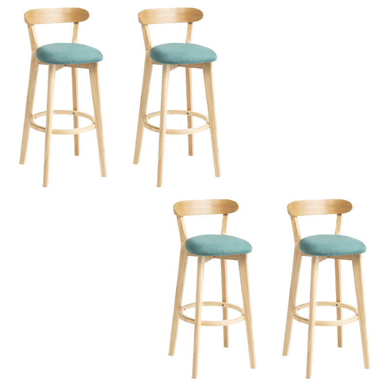 Industrial Armless Backrest Counter Stool Wood Bar Stool with Pedal for Cafe