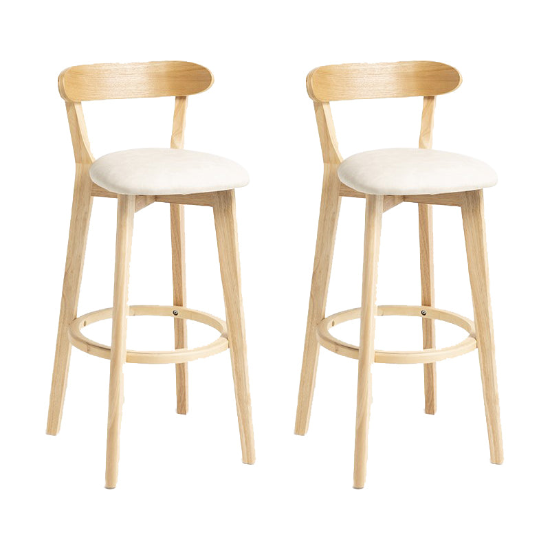 Industrial Armless Backrest Counter Stool Wood Bar Stool with Pedal for Cafe