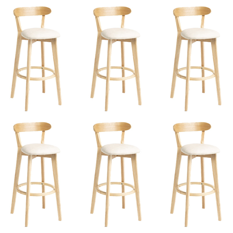 Industrial Armless Backrest Counter Stool Wood Bar Stool with Pedal for Cafe