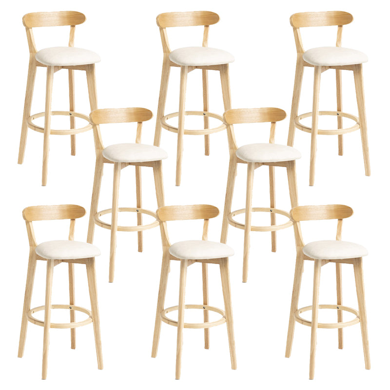 Industrial Armless Backrest Counter Stool Wood Bar Stool with Pedal for Cafe