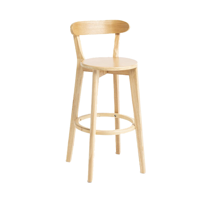 Industrial Armless Backrest Counter Stool Wood Bar Stool with Pedal for Cafe