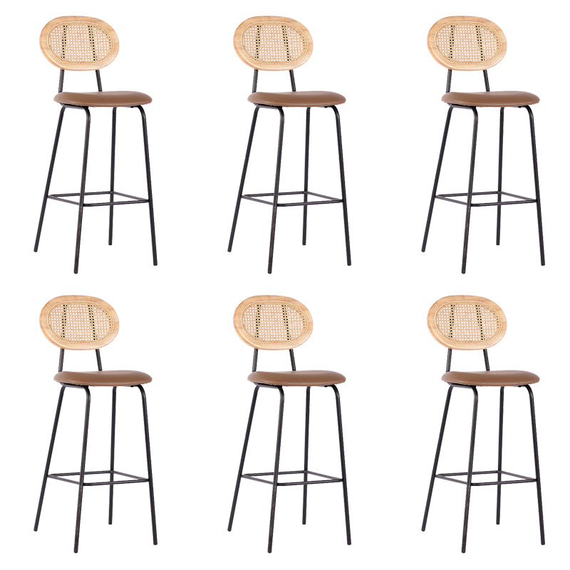 Contemporary Low Back Dining Stool Armless Bar Stools with Cushion