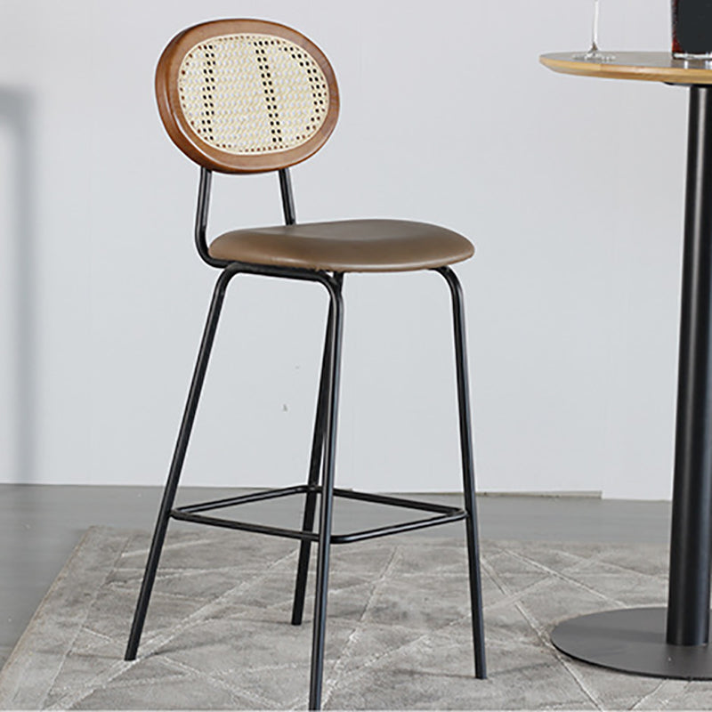 Contemporary Low Back Dining Stool Armless Bar Stools with Cushion
