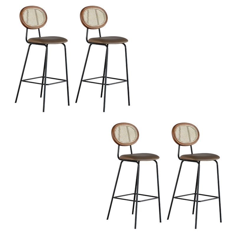 Contemporary Low Back Dining Stool Armless Bar Stools with Cushion