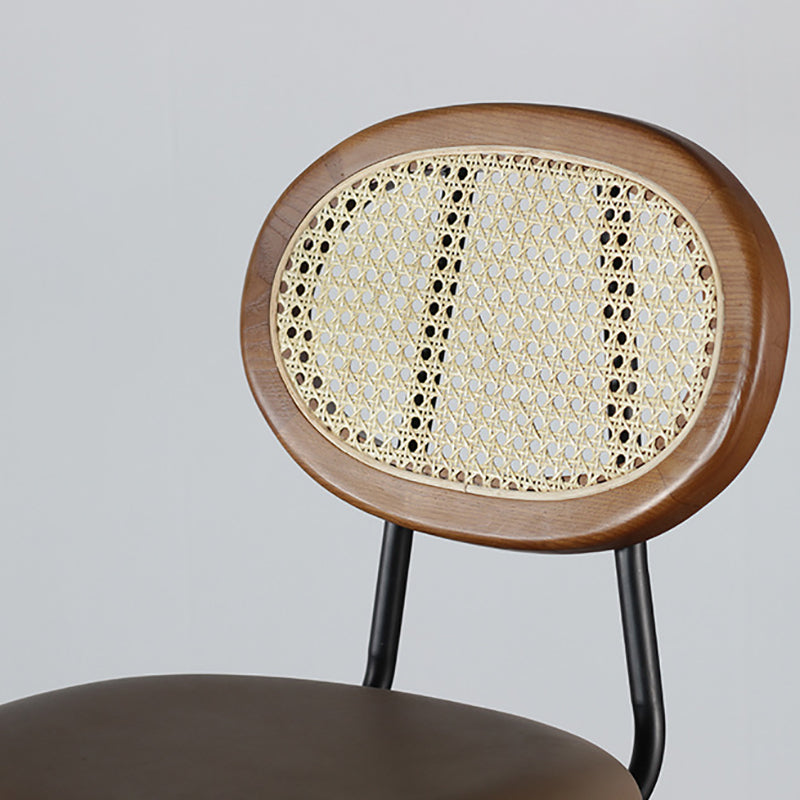 Contemporary Low Back Dining Stool Armless Bar Stools with Cushion