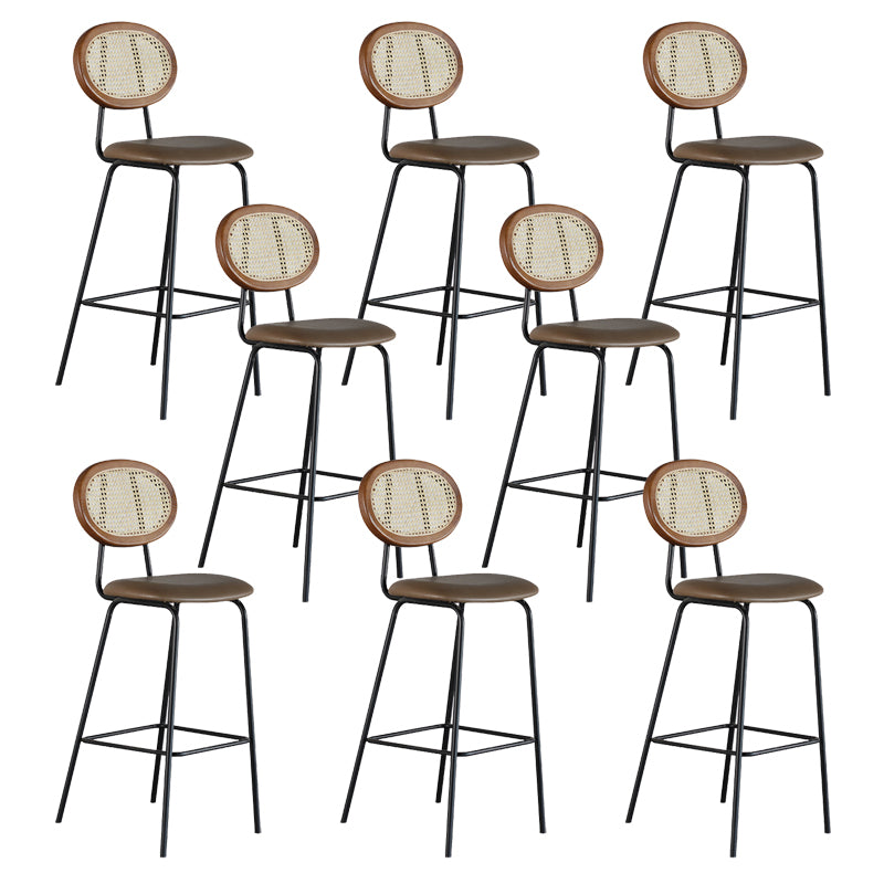 Contemporary Low Back Dining Stool Armless Bar Stools with Cushion