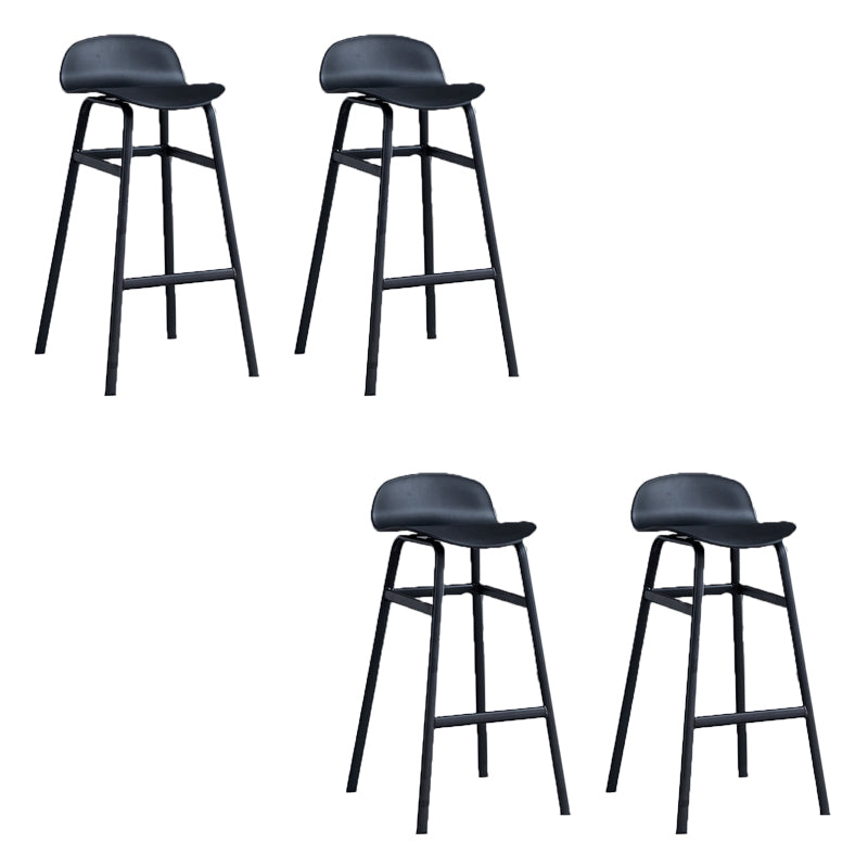 Modern Backrest Armless Counter Stool Iron Bar Stool with Seat and Pedal for Cafe