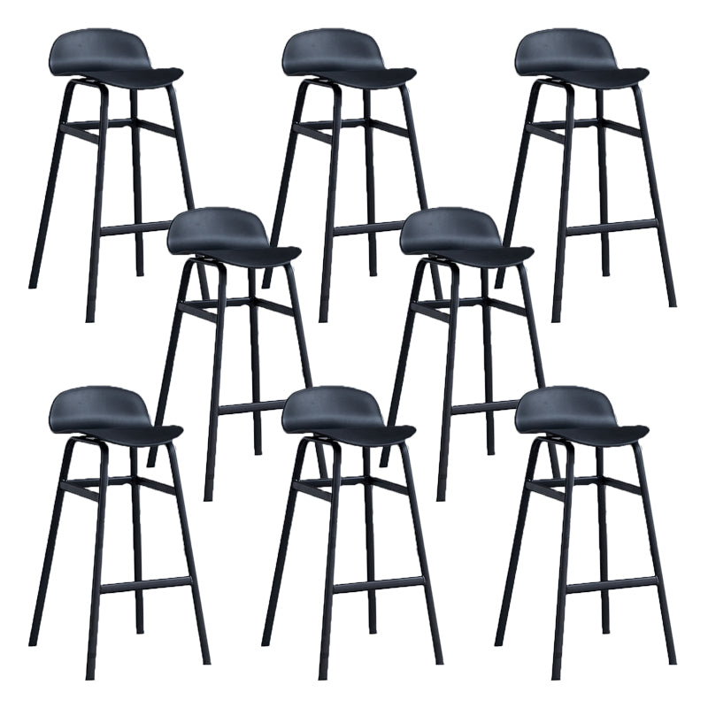 Modern Backrest Armless Counter Stool Iron Bar Stool with Seat and Pedal for Cafe