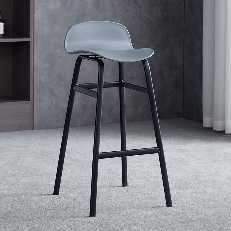 Modern Backrest Armless Counter Stool Iron Bar Stool with Seat and Pedal for Cafe