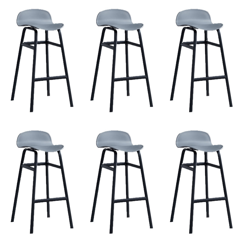 Modern Backrest Armless Counter Stool Iron Bar Stool with Seat and Pedal for Cafe