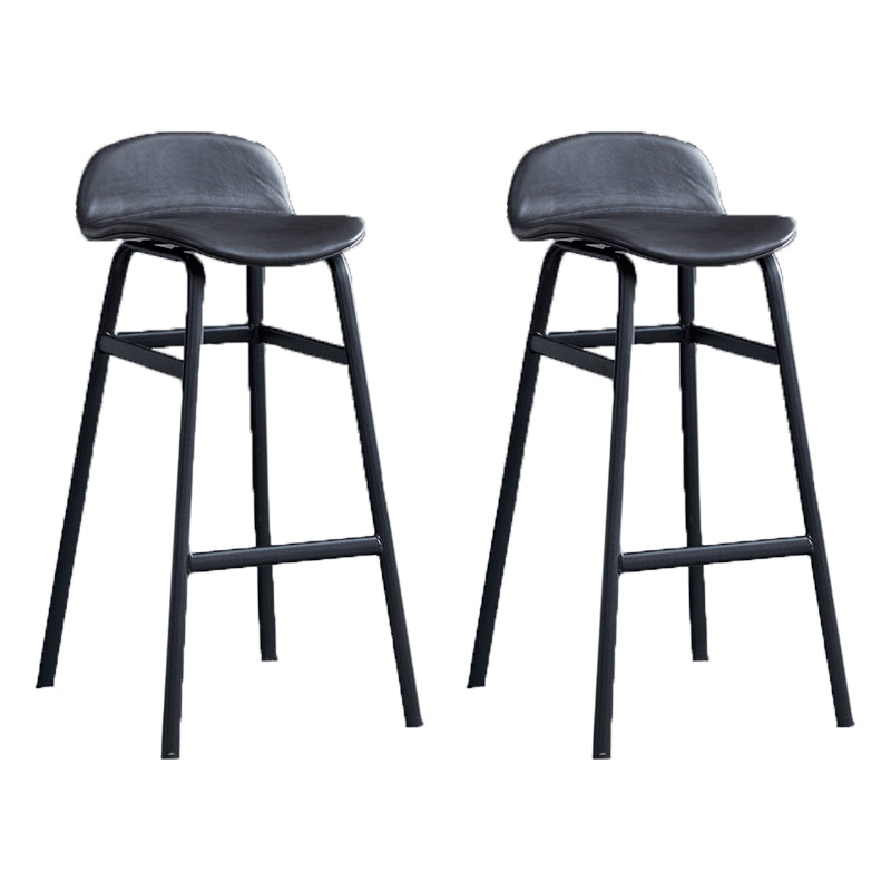 Modern Backrest Armless Counter Stool Iron Bar Stool with Seat and Pedal for Cafe