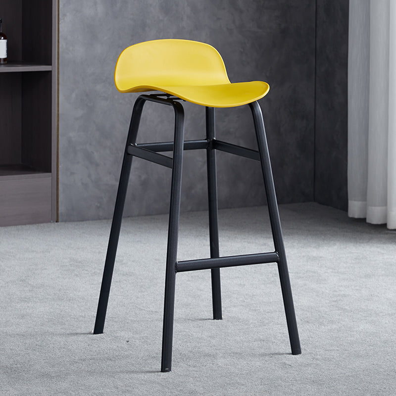 Modern Backrest Armless Counter Stool Iron Bar Stool with Seat and Pedal for Cafe