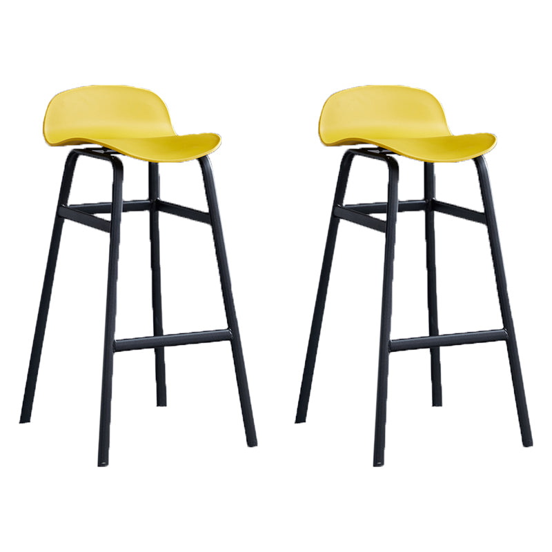 Modern Backrest Armless Counter Stool Iron Bar Stool with Seat and Pedal for Cafe
