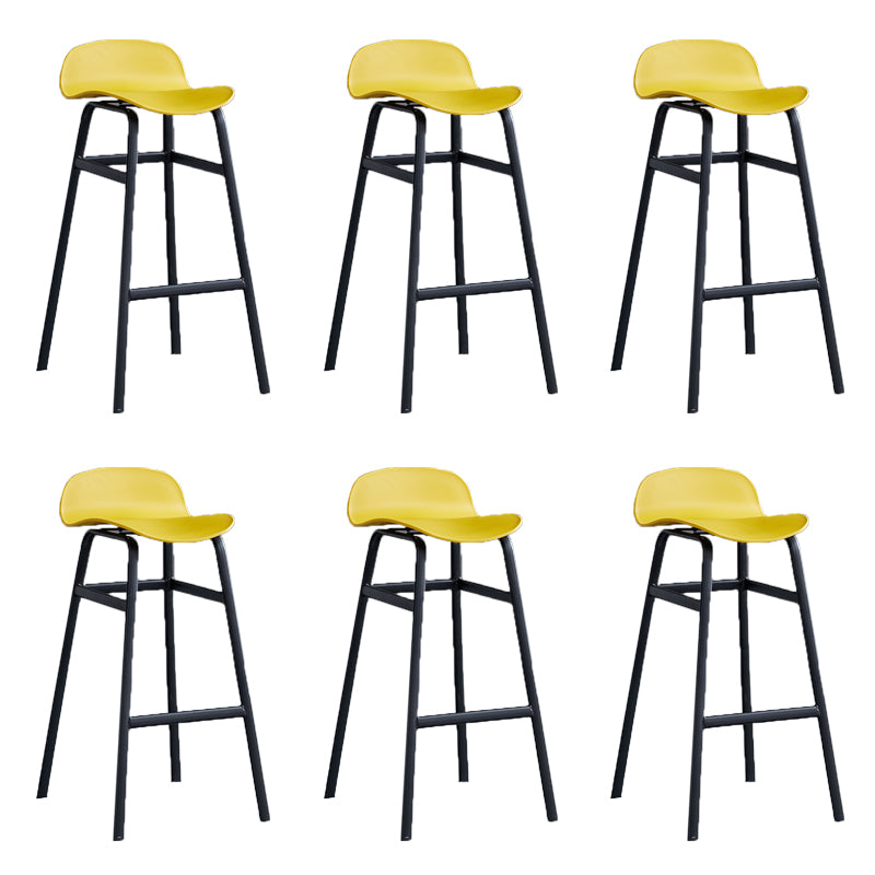 Modern Backrest Armless Counter Stool Iron Bar Stool with Seat and Pedal for Cafe