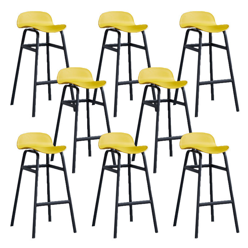 Modern Backrest Armless Counter Stool Iron Bar Stool with Seat and Pedal for Cafe