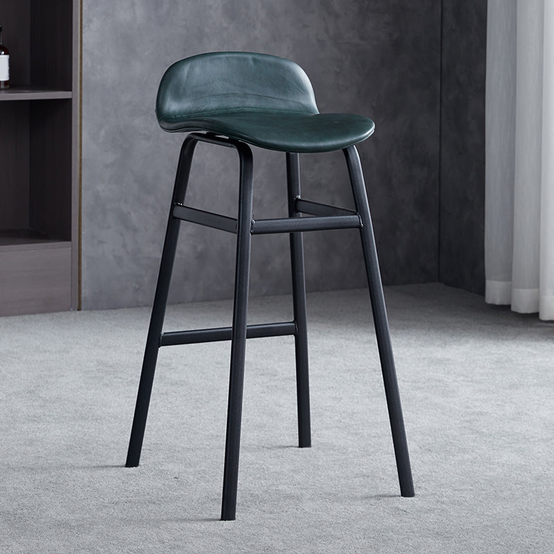 Modern Backrest Armless Counter Stool Iron Bar Stool with Seat and Pedal for Cafe
