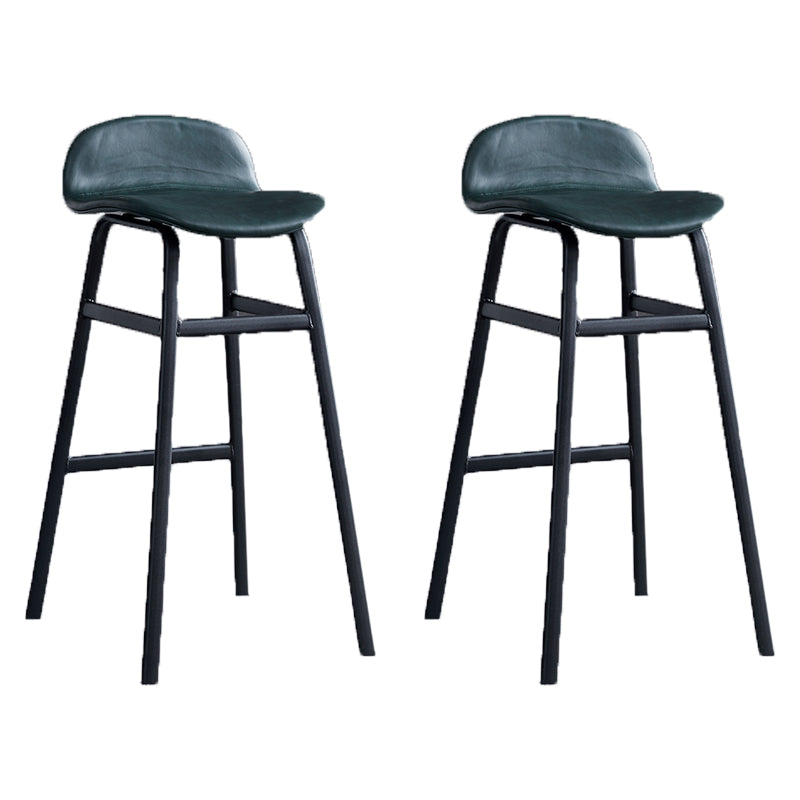 Modern Backrest Armless Counter Stool Iron Bar Stool with Seat and Pedal for Cafe