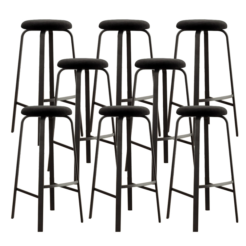 Modern Stackable Armless Counter Stool Iron Bar Stool with Cushion and Pedal for Cafe
