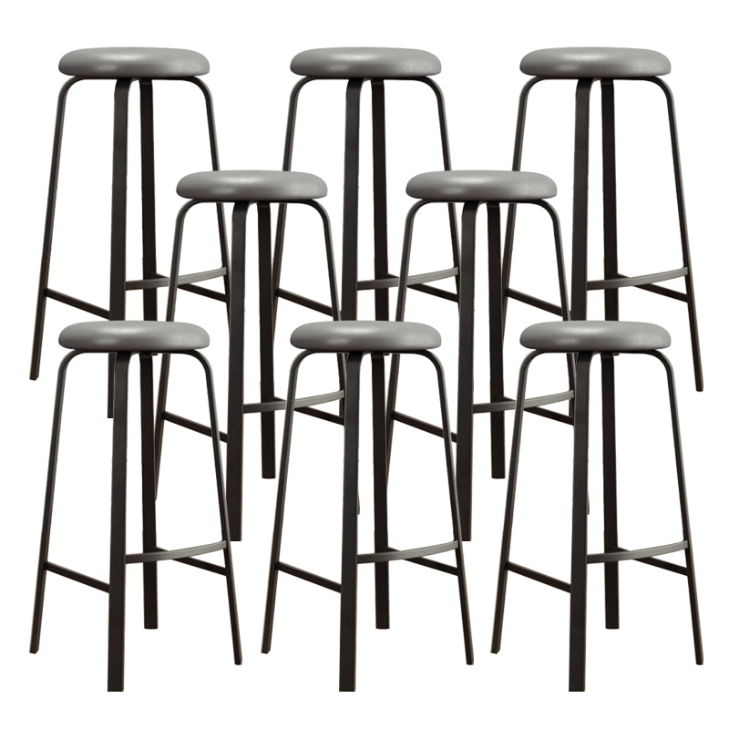 Modern Stackable Armless Counter Stool Iron Bar Stool with Cushion and Pedal for Cafe