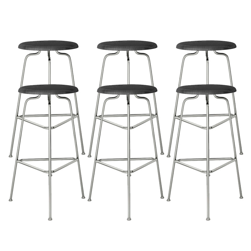 Modern Armless Backless Counter Stool Oak Wood Bar Stool with Pedal for Cafe