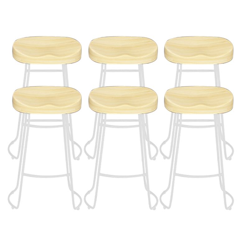 Modern Armless Backless Counter Stool Pine Wood Bar Stool with Pedal for Bar