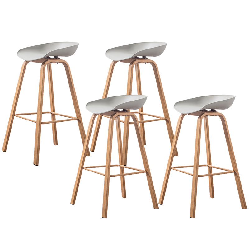 Industrial Armless Backrest Counter Stool Iron Bar Stool with Acrylic Seat for Cafe