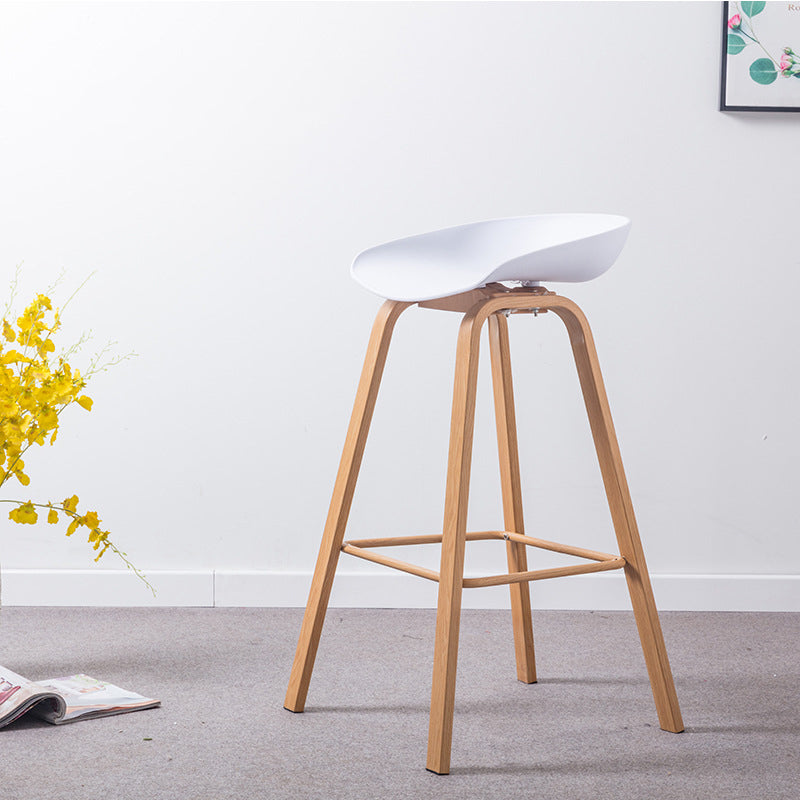 Industrial Armless Backrest Counter Stool Iron Bar Stool with Acrylic Seat for Cafe