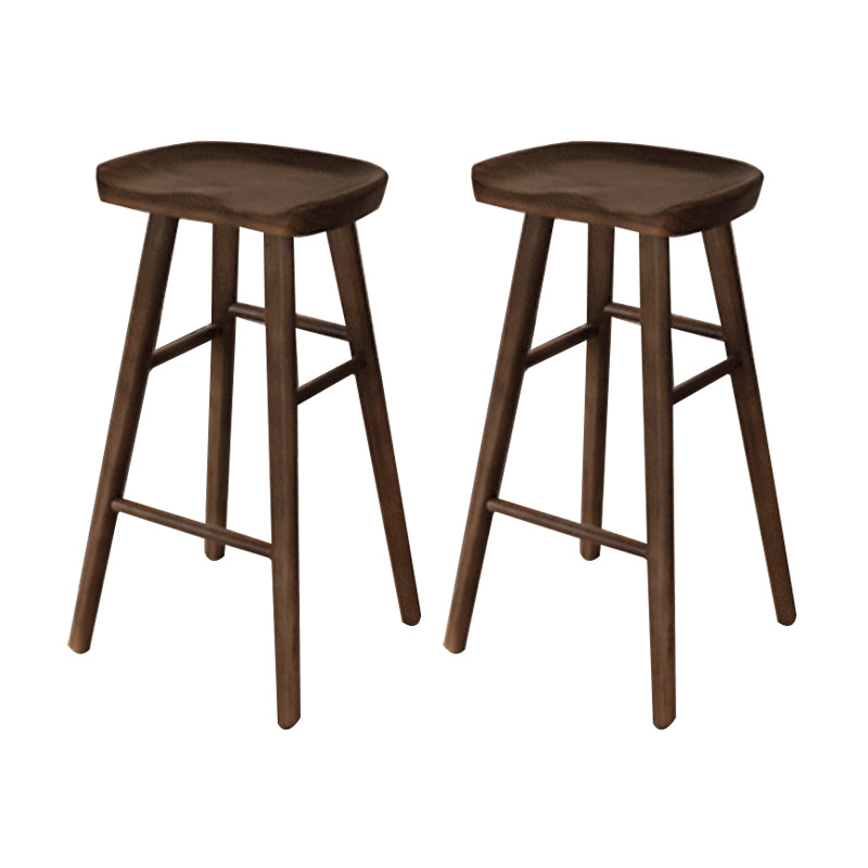 Modern Armless Backless Counter Stool Wood Bar Stool with Pedal for Indoor