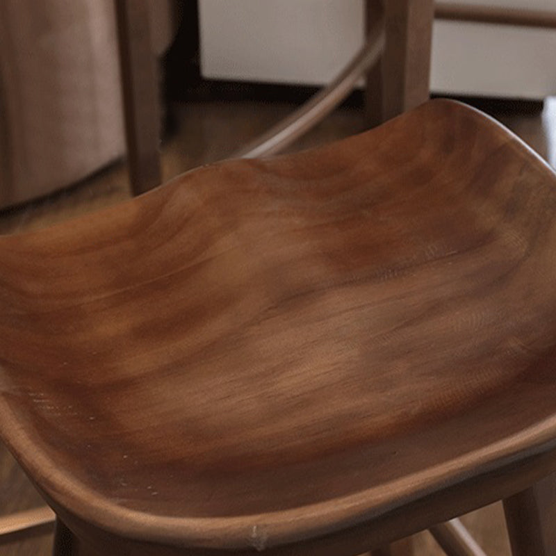 Modern Armless Backless Counter Stool Wood Bar Stool with Pedal for Indoor