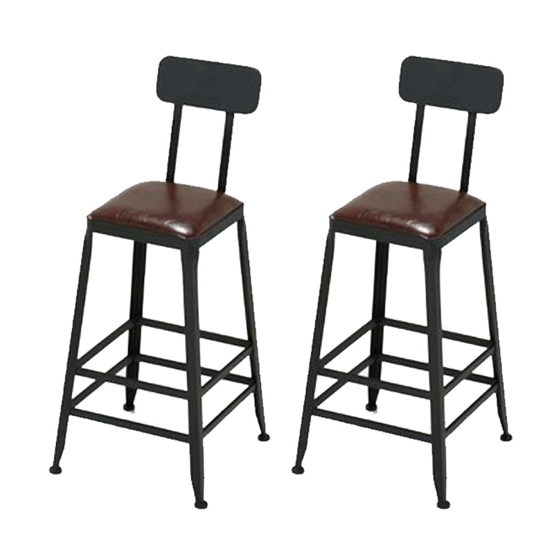 Contemporary Barstool Armless Bar Stool with Black Metal Legs