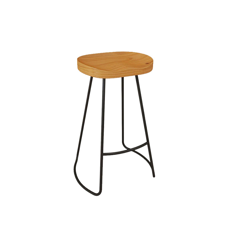Contemporary Barstool Armless Bar Stool with Black Metal Legs