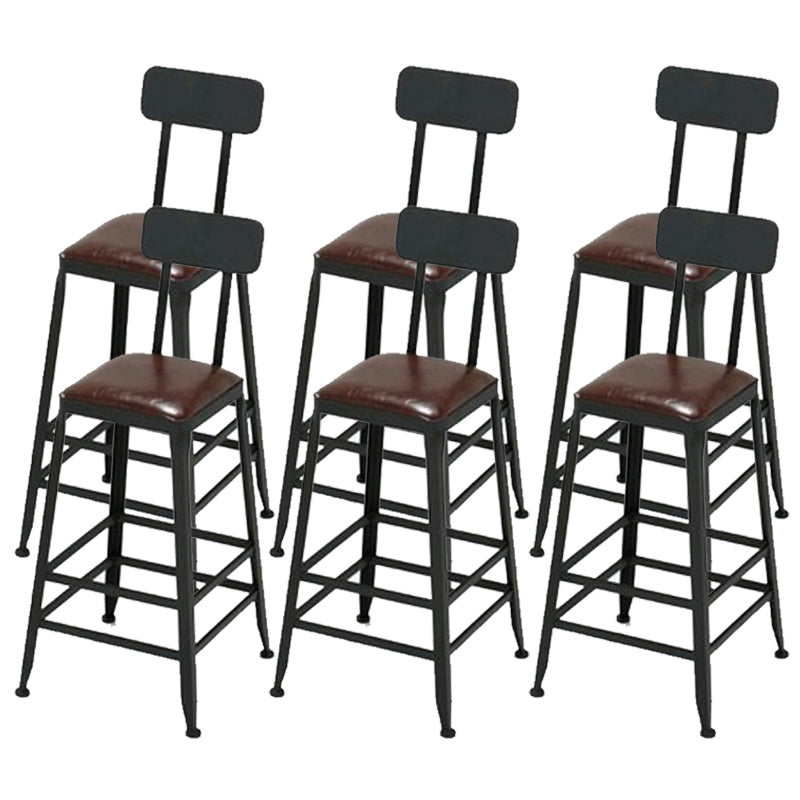 Contemporary Barstool Armless Bar Stool with Black Metal Legs