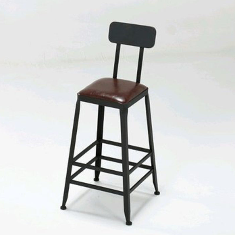 Contemporary Barstool Armless Bar Stool with Black Metal Legs