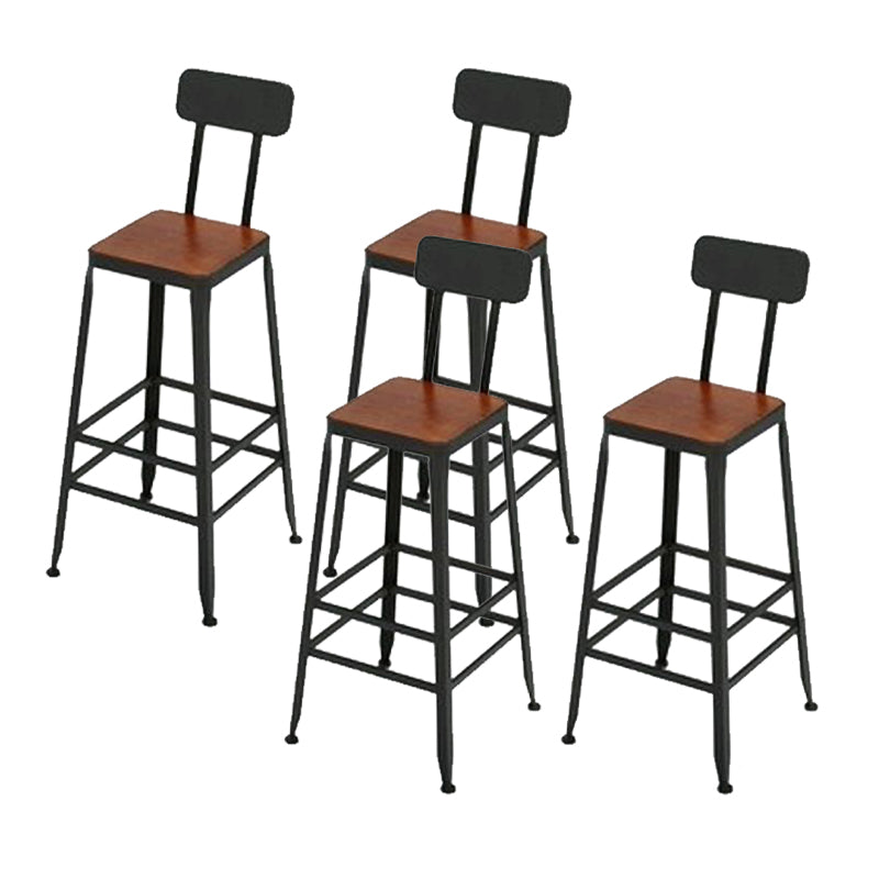 Contemporary Barstool Armless Bar Stool with Black Metal Legs