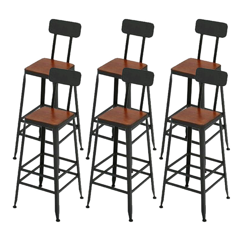 Contemporary Barstool Armless Bar Stool with Black Metal Legs
