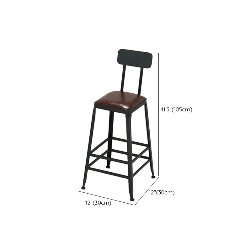 Contemporary Barstool Armless Bar Stool with Black Metal Legs