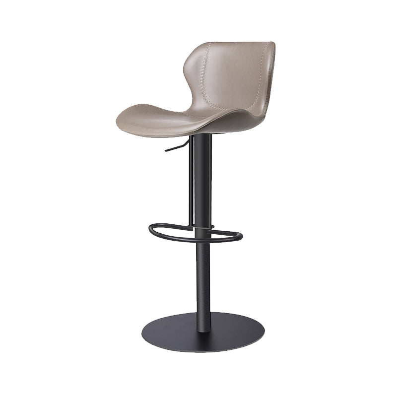 Leather Bar Stool Adjustable Low Back Counter Stool for Bristol